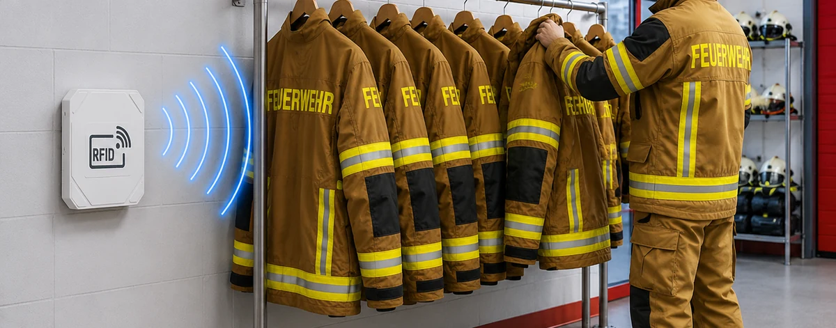 Feuerwehr-Kleiderkammer mit RFID-Erfassung von Einsatzkleidung